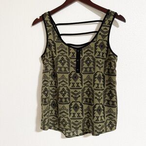 Chloe K Strappy Back Western Print Tank